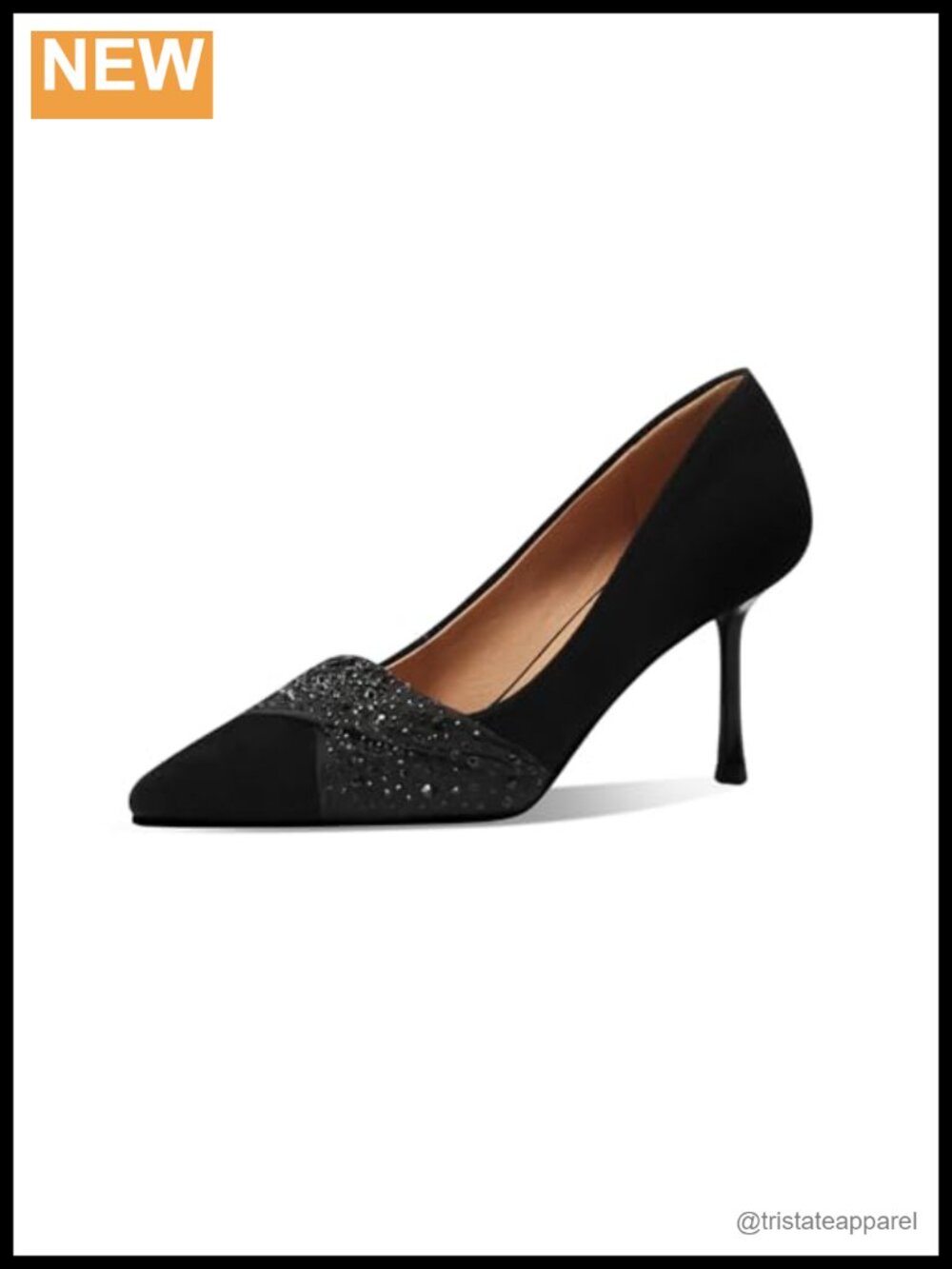 TinaCus Suede Leather Stiletto Heel Slip On Dress Pumps Pointed Toe